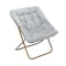 Flash Furniture Archer 28-in Oversized Faux Fur Folding Saucer Chair w/folding Ottoman, Gray Faux Fur/Gold Frame FV-FSC-027-FR-GY-SGD-GG - alternate 5